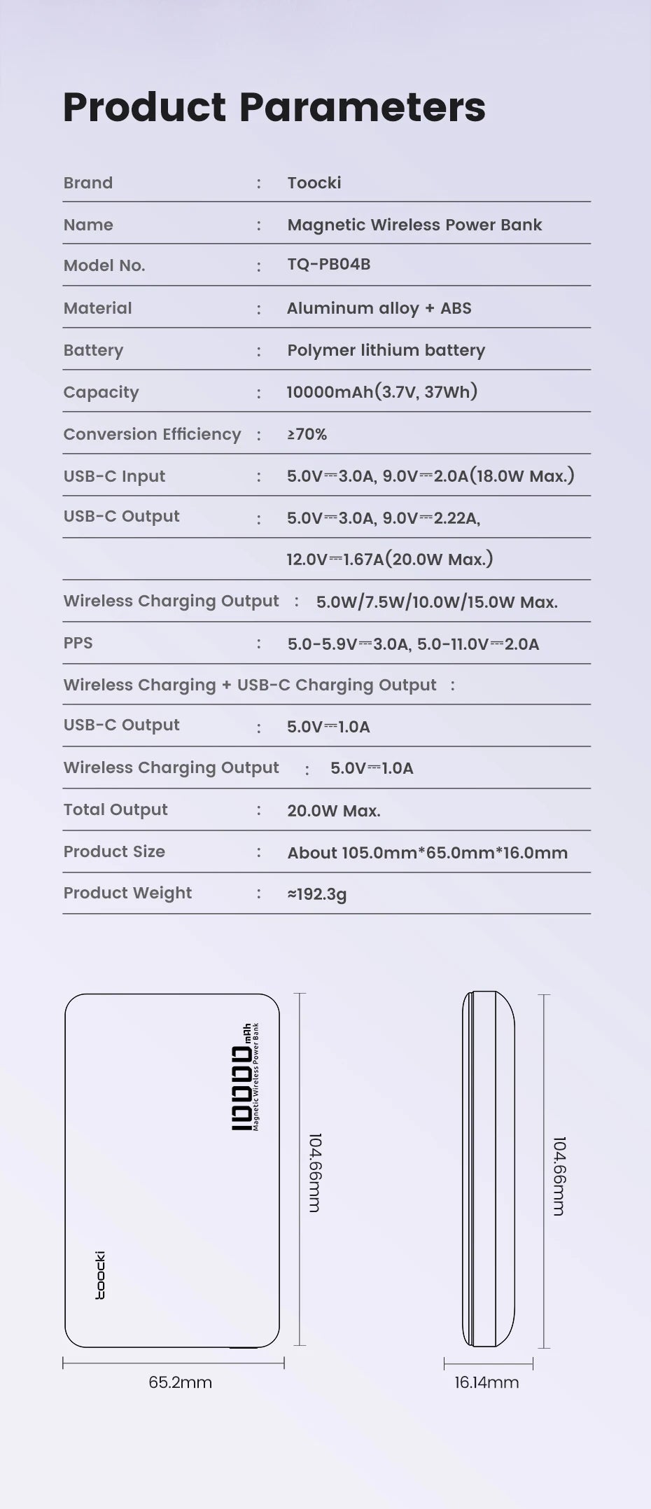 Magnetic Power Bank 10000mAh